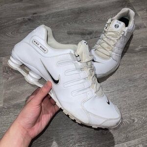 Nike Shox NZ 2019 White Leather Black Swoosh Sneakers